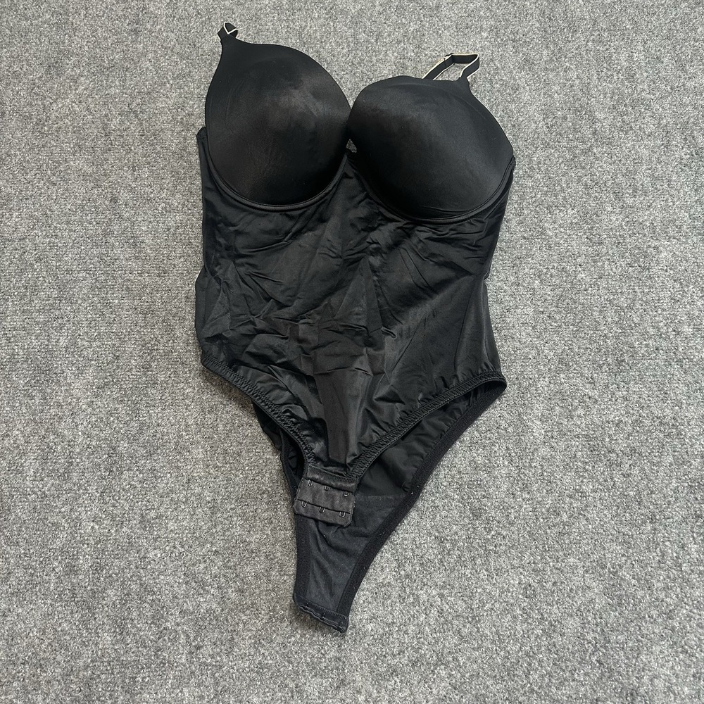 Sweet Nothings Bodysuit Shapewear Underwire Bra Womens Large SIze 38C‎ Black